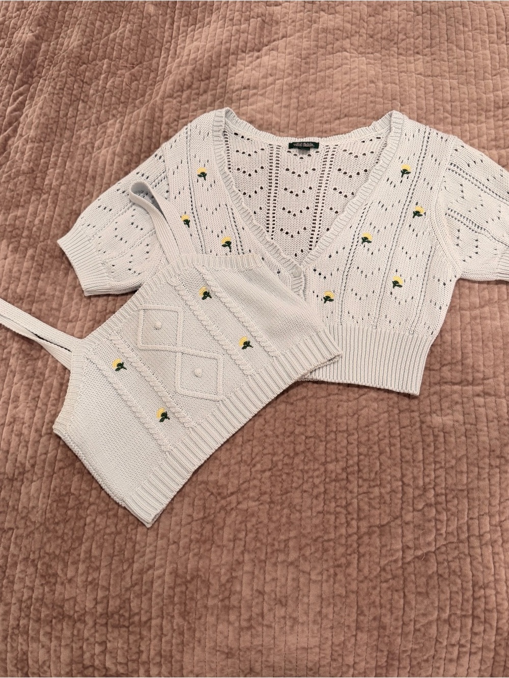 wild fable White Knit Sweater Set